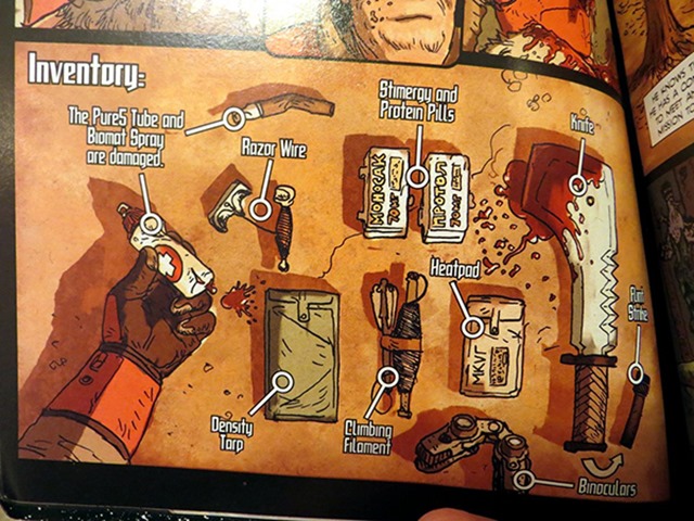 weapons with text in propht comic